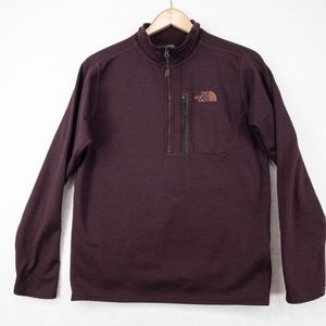 The North Face Sweatshirt Men Small Maroon  1/4 Zip Pullover Jacket Sweater